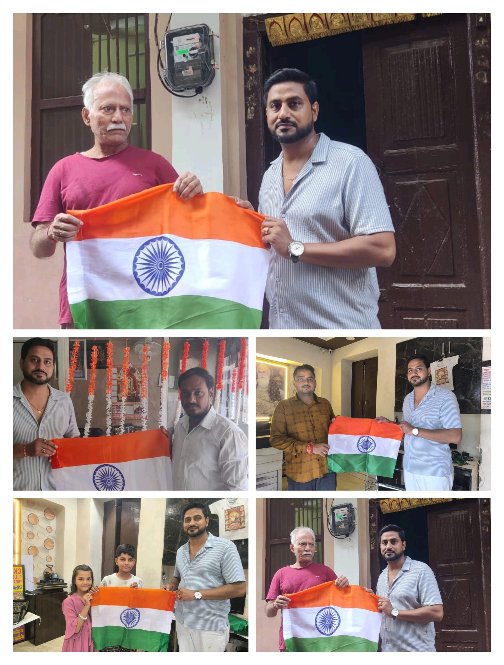 राजधानी लखनऊ में बशीरत गंज वार्ड के भाजपा के कर्मठ कार्यकर्ता अमृत शर्मा ने तिरंगा यात्रा के लिए वार्ड के लोगो को जागरूक किया और ध्वजा वितरण भी किया।